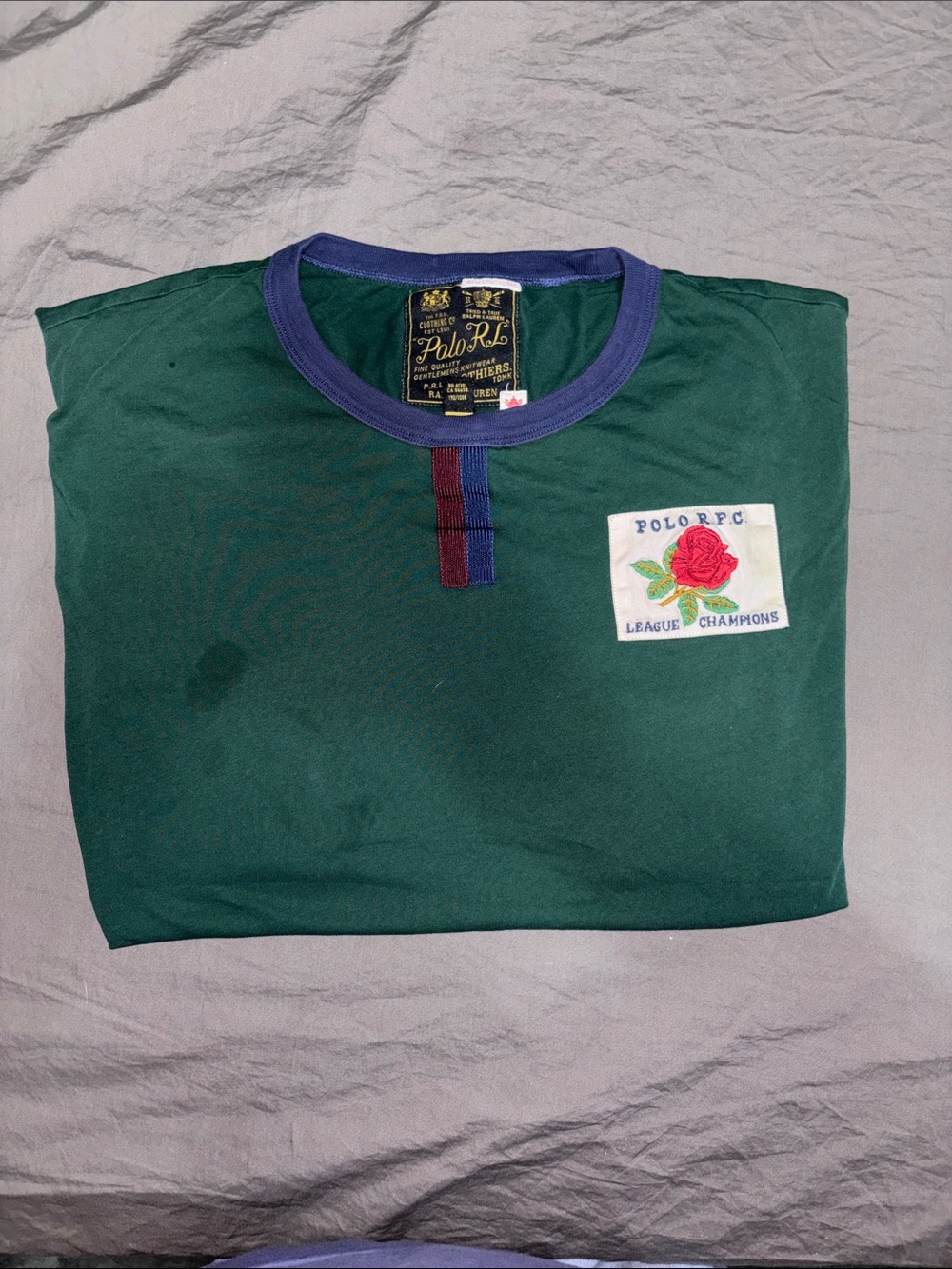 Polo by Ralph Lauren Forest Green Short-Sleeve Polo with Navy Trim